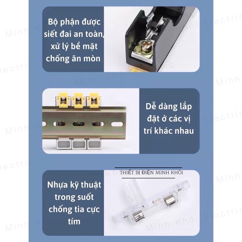 Đế Cầu Chì Kính FS-10, vỏ cầu chì kiếng thuỷ tinh