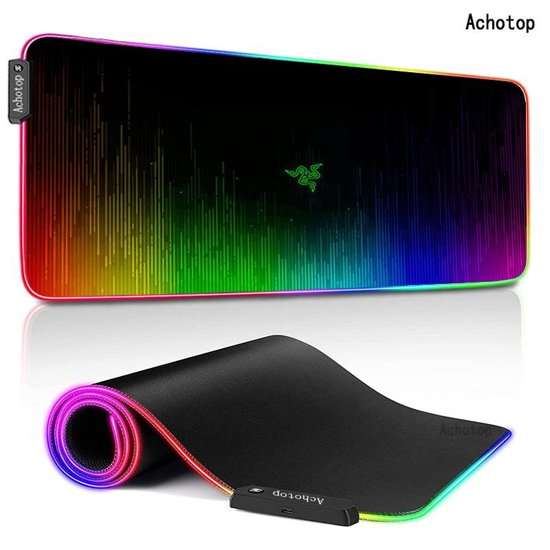 RGB Văn Phòng Lớn Bàn Máy Tính Thảm Bàn Bàn Phím Miếng Lót Chuột Lớn XL Razer Laptop Đệm Bàn Làm Việc Không Trơn Trượt game Thủ Mousepad Thảm