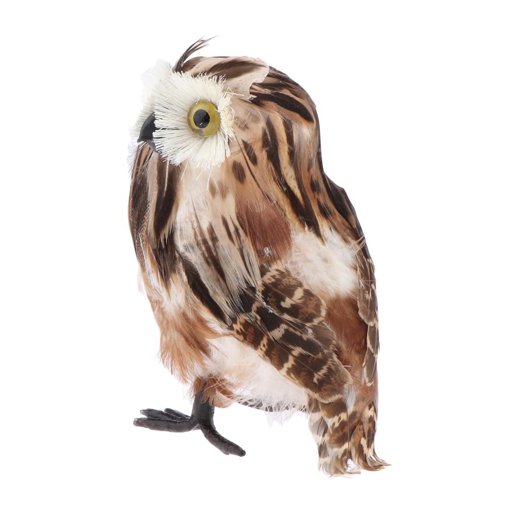 Cute   Furry   Owl   Simulation   Animal   Figure   Toy   Home   Garden