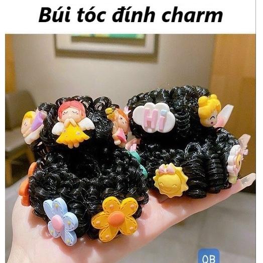 Set 2 Dây búi tóc đính charm tạo kiểu cho bé, búi tóc xoăn lọn xinh xắn