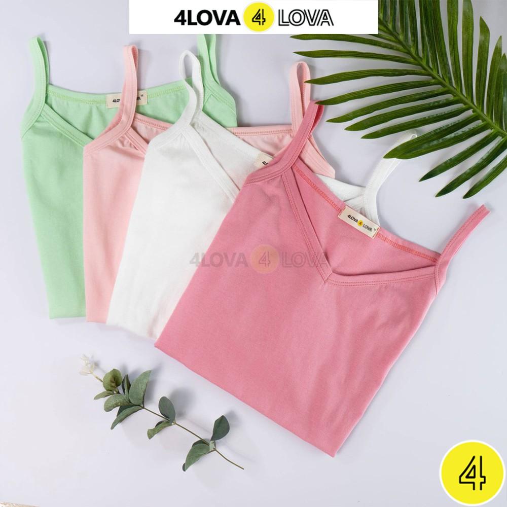 Áo 2 dây nữ cổ tim 4LOVA chất liệu thun 100% cotton dáng ôm mềm mại, quyến rũ