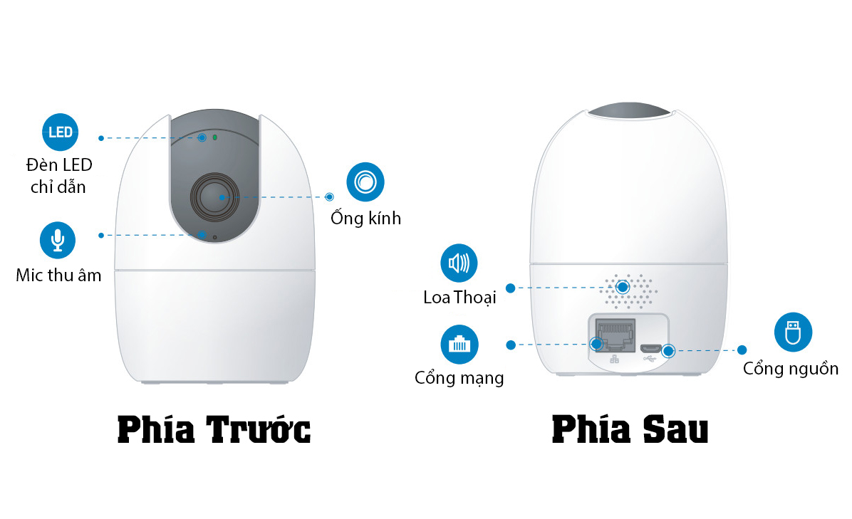 Camera Ip Wifi KBOne KN-H41P Độ Nét Cao 4.0Mp Xoay 360, Đàm Thoại 2 Chiều, Phát Hiện Chuyển Động, Theo Dõi Thông Minh - Hàng Chính Hãng