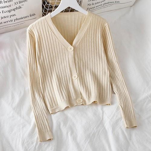 Áo khoác cardigan nữ len mỏng dệt kim mùa Thu ulzzang Hàn Quốc màu tươi