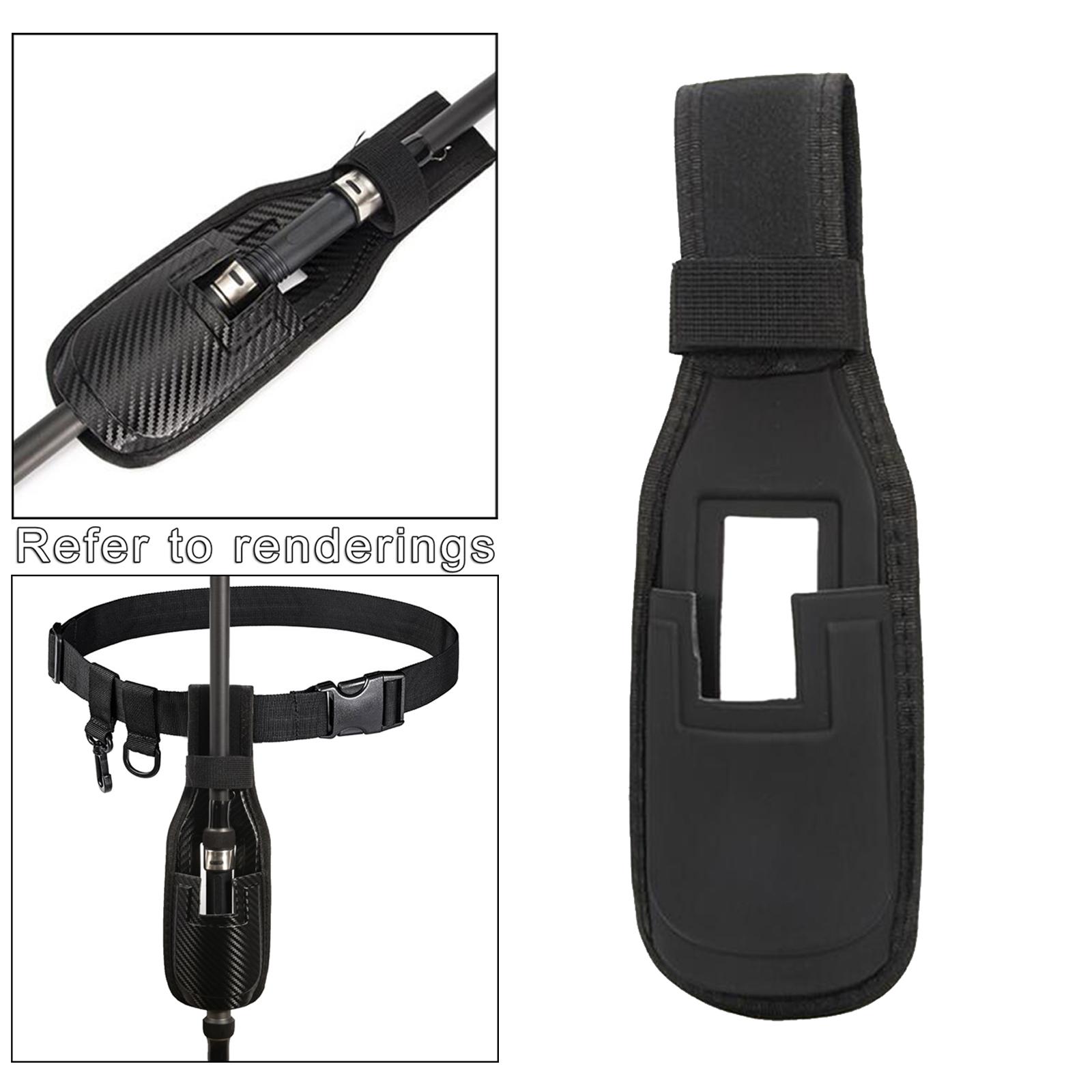 Waist Belt Fishing Rod Holder Support Stand Carrier Waist Bag Matt Black