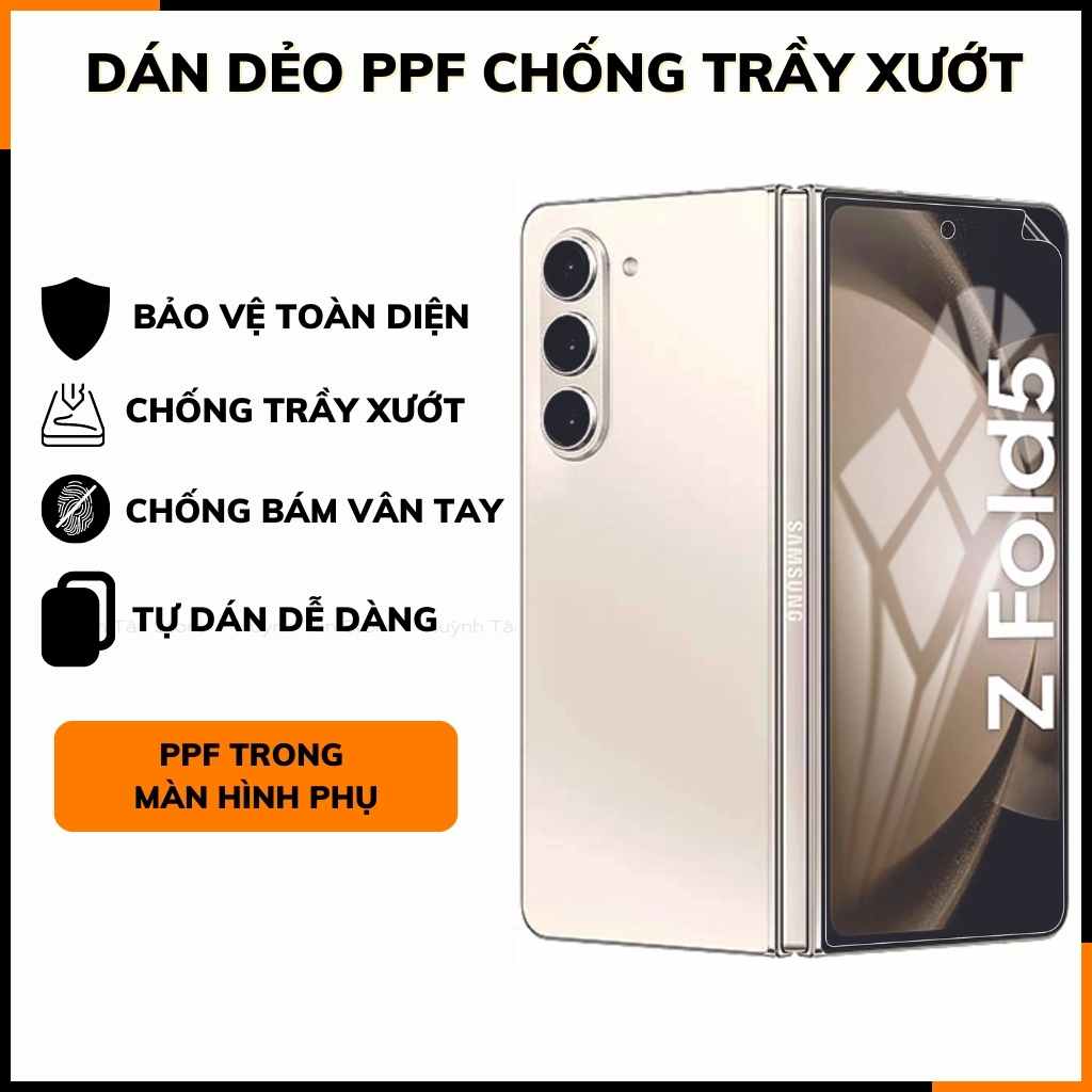 Dán màn hình z fold 5 dẻo PPF trong suốt hoặc nhám bảo vệ màn hình mua 1 tặng 1 huỳnh tân store