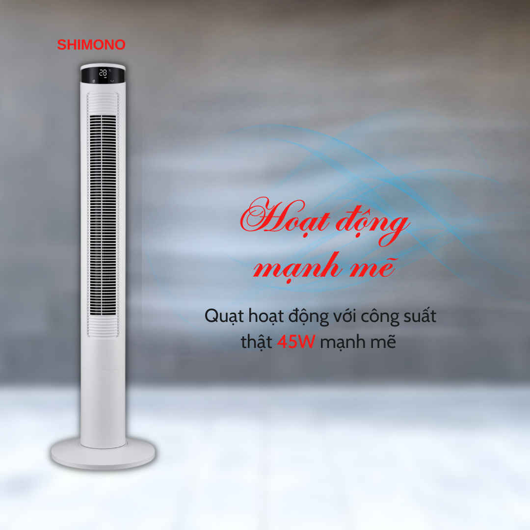 Quạt Tháp SHIMONO SM-TF46LS Cao Cấp Màn Hình LED Hiển Thị Nhiệt Độ BH 12 Tháng - 2 Màu lựa chọn Hàng Chính Hãng
