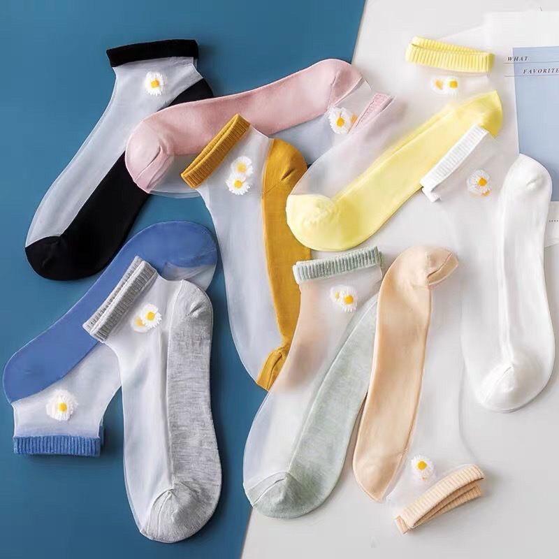 Sét 5 đôi tất hoa cúc lưới siêu xinh