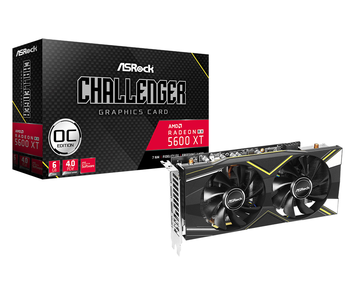 Card đồ họa VGA ASRock Radeon RX 5600 XT Challenger D 6G OC / 192-bit GDDR6 - Hàng Chính Hãng