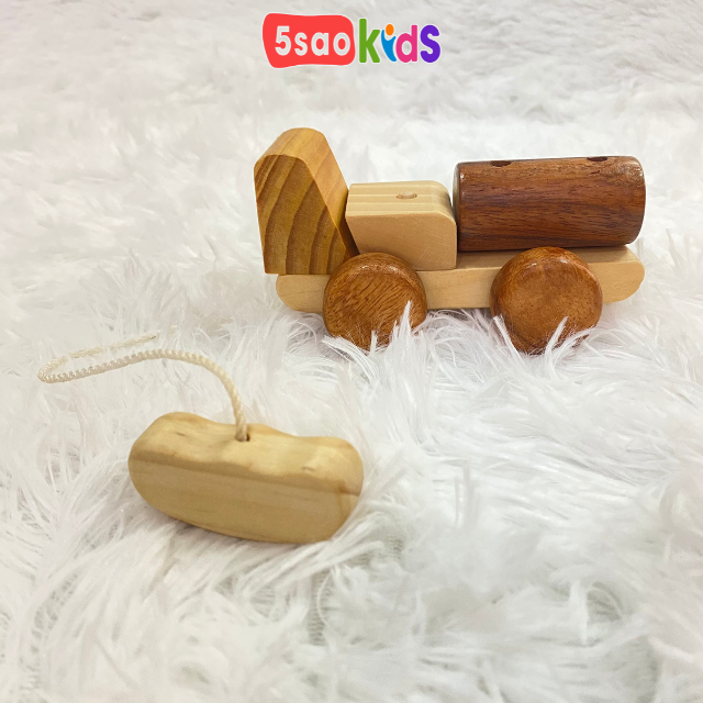 Ô tô lắp ghép mini bằng gỗ - 5saokids