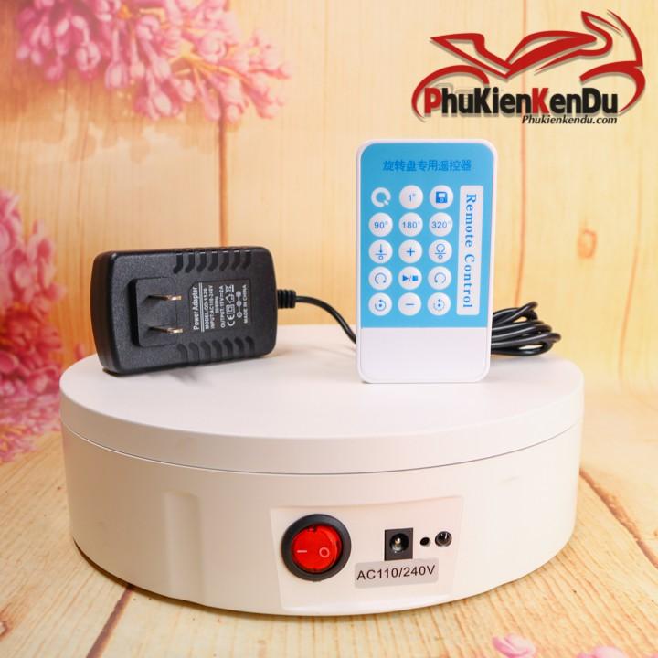 ĐẾ XOAY, BÀN XOAY TRƯNG BÀY SẢN PHẨM 22CM DÙNG ĐIỆN 220V CÓ REMOTE, TẢI 50KG