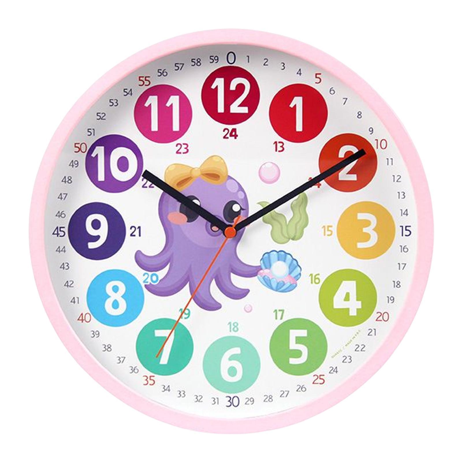 Kids Wall Clock Analog Clocks Teaching Clock for School Classroom Home