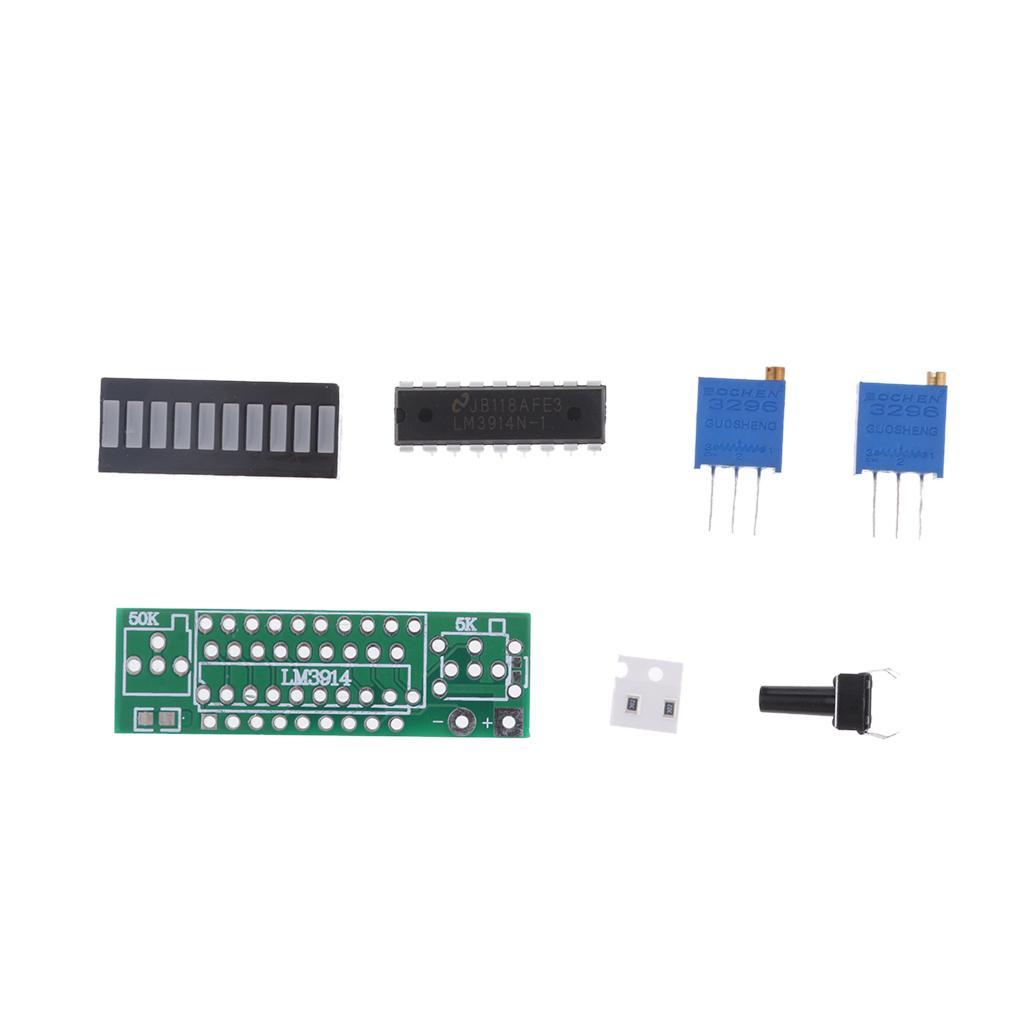 2-7pack Battery Power LED Bar Display Module Kits 10 Segments DIY LM3914 Kits