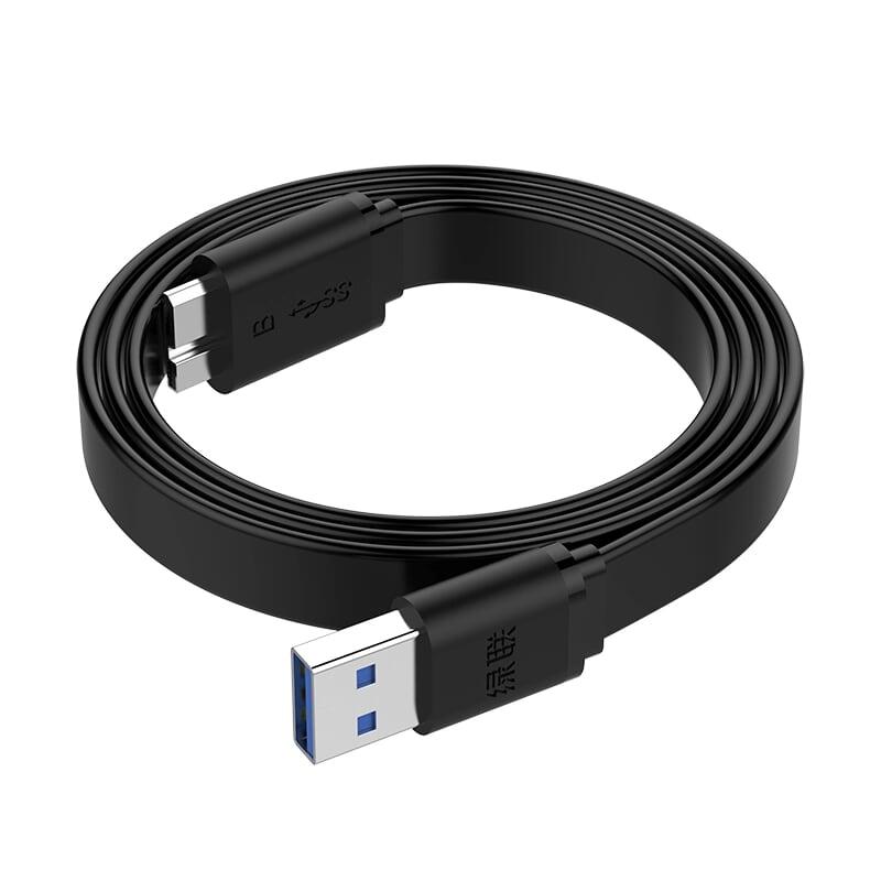 Ugreen UG10809US130TK 1M màu Đen Cáp USB 3.0 sang MICRO USB 3.0 cho ổ cứng dáng dẹt - HÀNG CHÍNH HÃNG
