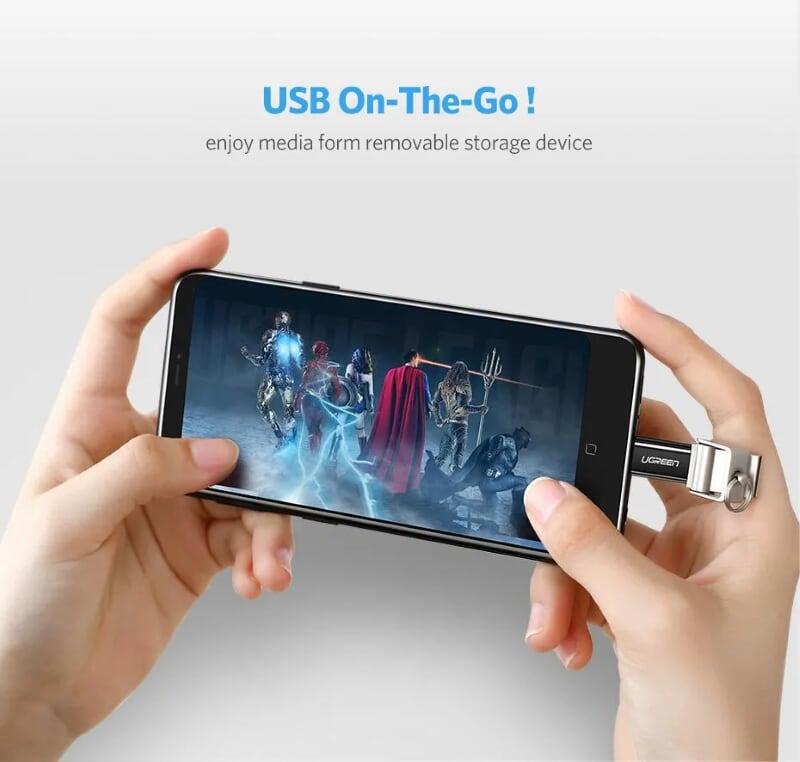 Hình ảnh Ugreen UG30391US157TK Màu Đen Đầu chuyển đổi TYPE C sang MICRO USB vỏ nhựa ABS - HÀNG CHÍNH HÃNG