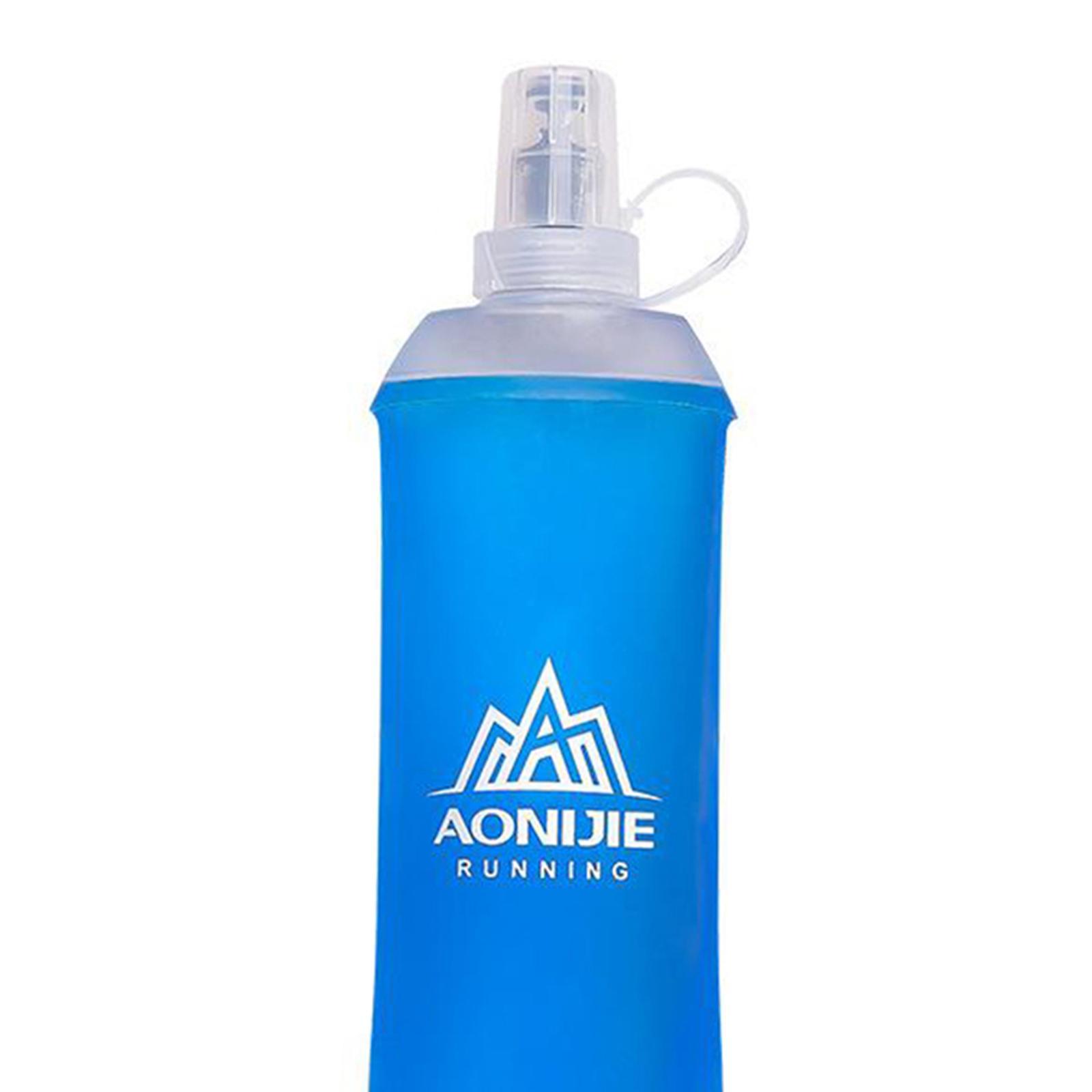 TPU Soft Running Collapsible Water Bottles for Hiking 450ml Blue