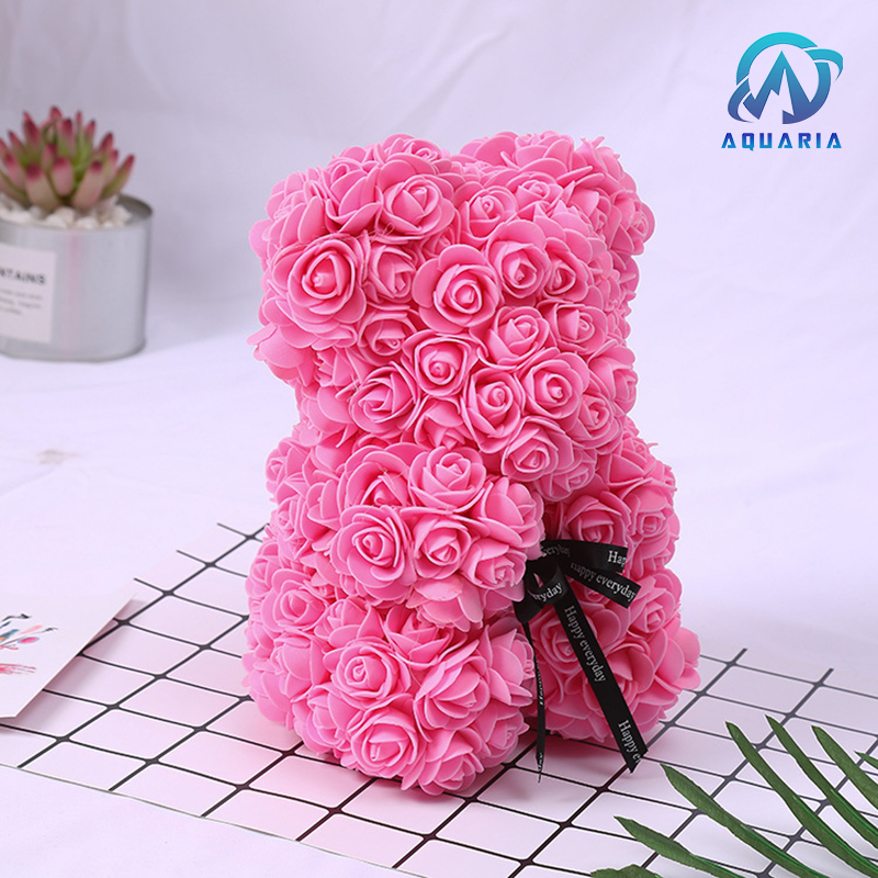 Gấu Bông Hoa Hồng Sáp Bất Tử 25 Cm Quà Tặng Dành cho Người Thương Siêu Chất - Quà Sinh Nhật, Quà Valentine, 8/3