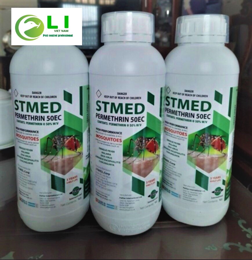 Thuốc muỗi Stmed, Permethrin 50ec 1 lít NK Anh Quốc-Hiệu quả nhanh,an toàn cực cao