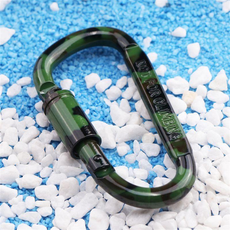 1pc Hanging Buckle Aluminum Alloy D-type Camouflage Spray Paint Long Nut Mountaineering Buckle Tactical Hanging Buckle Bag