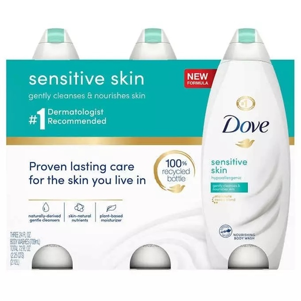 Set 3 Sữa Tắm Cho Da Nhảy Cảm Dove Sensitive Skin Body Wash -XANH LÁ