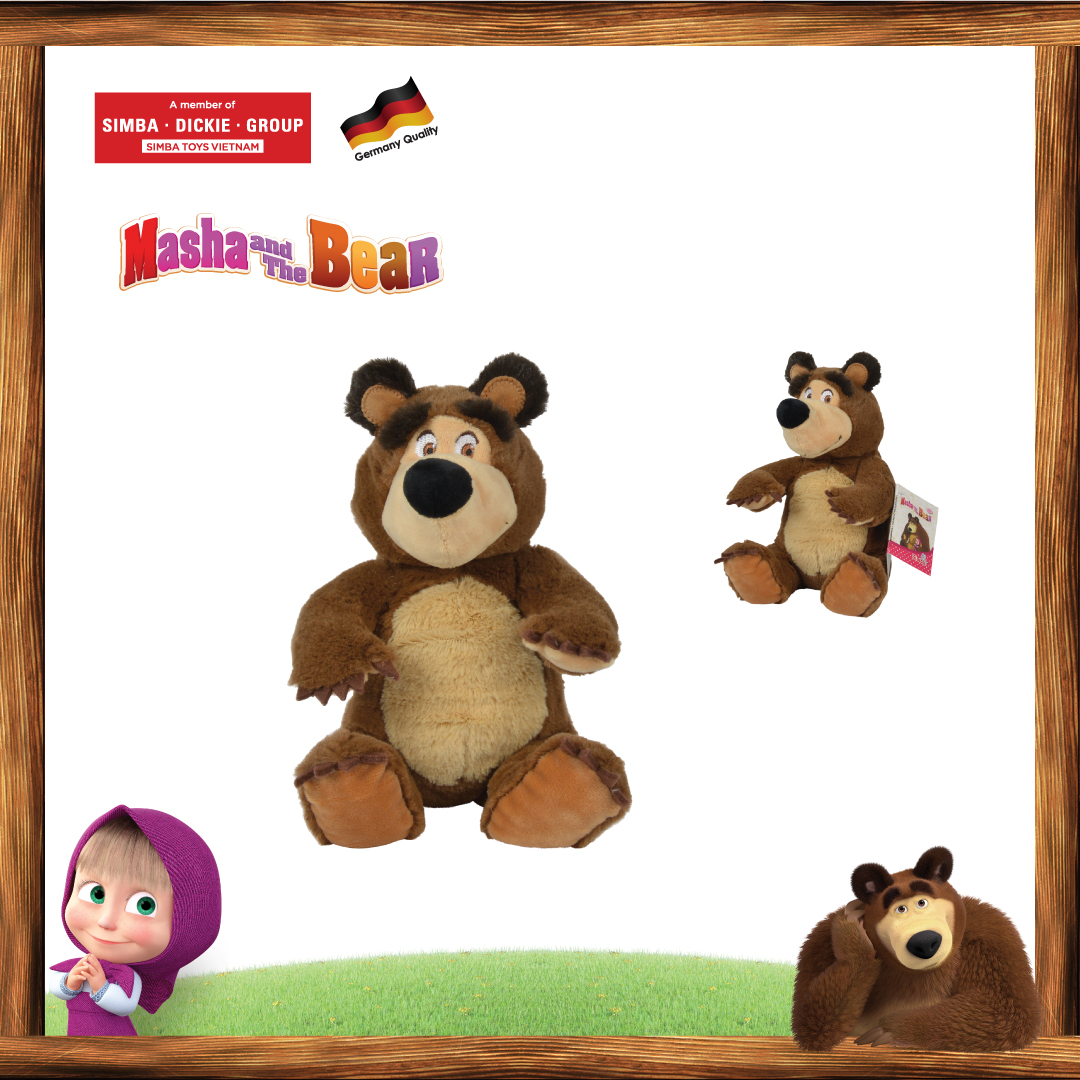 Đồ Chơi Gấu Bông Hạt Đậu Dành Cho Bé MASHA AND THE BEAR Masha Bean Bag Bear 109301034 - Đồ Chơi Simba Chính Hãng (1 Con/ 20 cm)