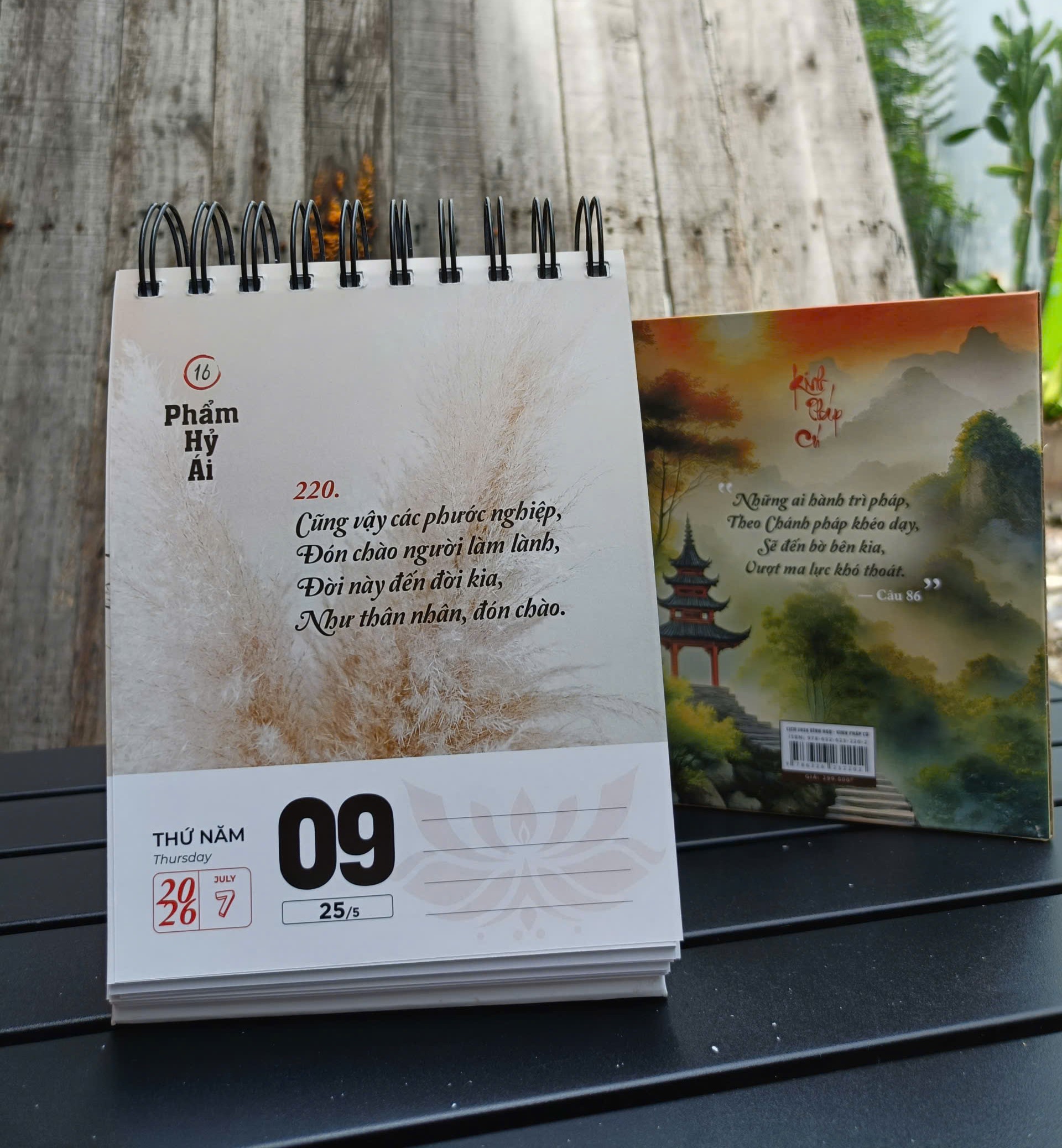Sách Lịch bàn 2026 - Kinh Pháp Cú (365 ngày)