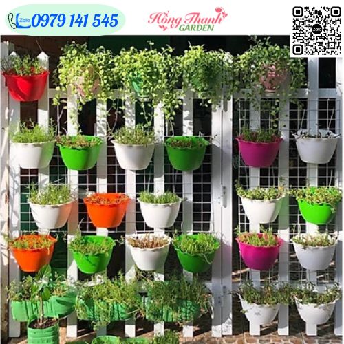 10 chậu nhựa ốp tường loại dày xịn trồng hoa cây cảnh siêu xinh (chọn màu)