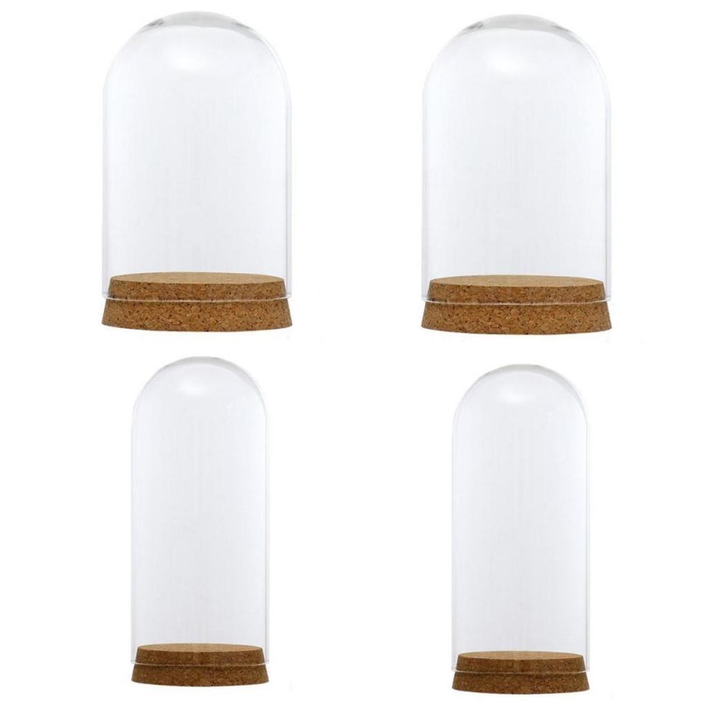 4 Set Glass Cover Landscape Terrarium Container Lid Vase Bottle