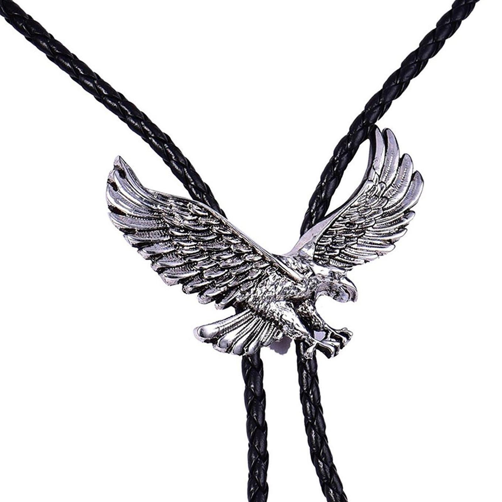 Alloy Bolo Tie Eagle Pendant Necktie Jewelry Retro Style Adjustable Necklace