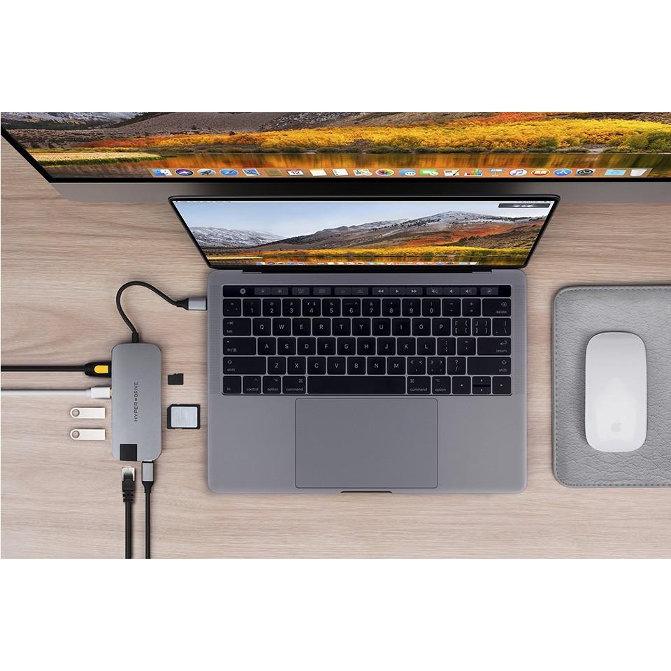 Cổng chuyển HyperDrive Slim 8-in-1 USB-C HUB cho Macbook &amp; Devices -  Hàng Chính Hãng