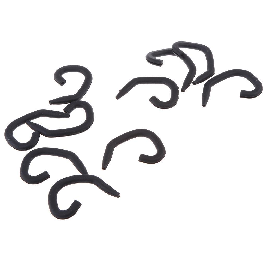 2- 10 Pieces Silicone Bluetooth Headset Replacement Clip Loop Earhook Black