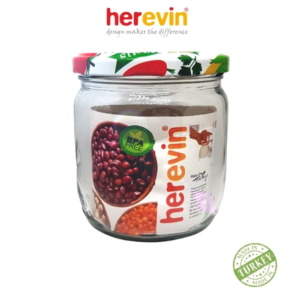 Bộ 3 Hũ Thủy Tinh Herevin Nắp Thiếc 425ml - HEHU332357-807