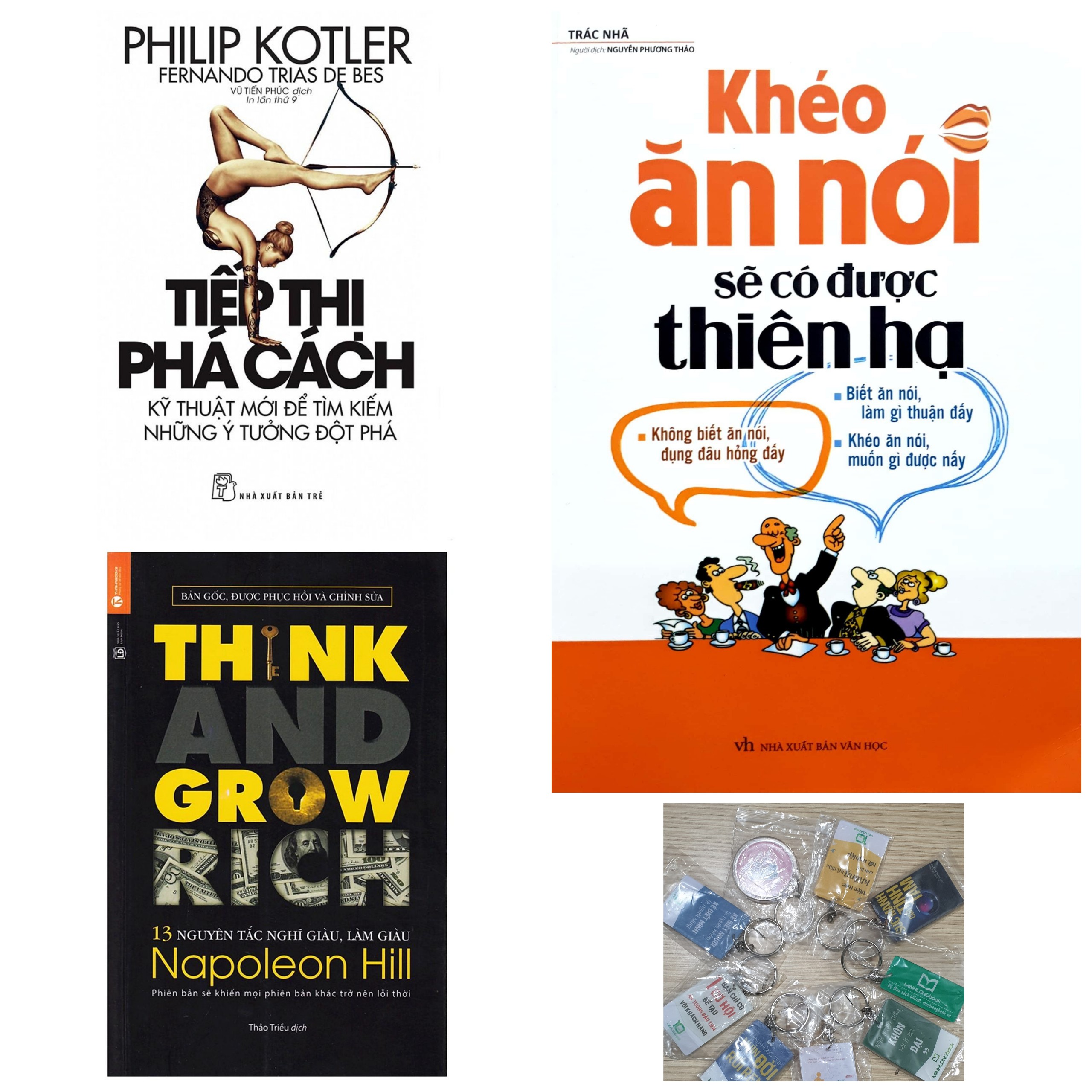 Combo Kỹ Năng Dẫn Tới Thành Công :  13 Nguyên Tắc Nghĩ Giàu Làm Giàu - Think And Grow Rich (Tái Bản 2019) +  Tiếp Thị Phá Cách + Khéo Ăn Nói Sẽ Có Được Thiên Hạ / BooksetMK( Bộ Sách Self-Help , Kinh Doanh Hay Của Thời Đại)