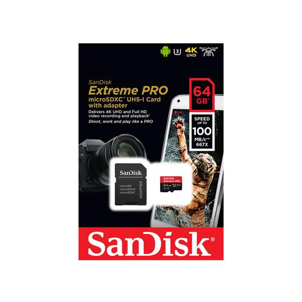 Thẻ nhớ Micro SDXC Sandisk Extreme Pro 667X - 64GB - Hàng Chính Hãng