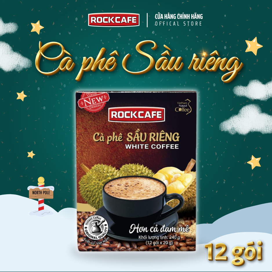 [CB] 2 hộp: Cà phê Dừa + Cà phê Sầu Riêng (Hộp 12 gói x 20 gr)