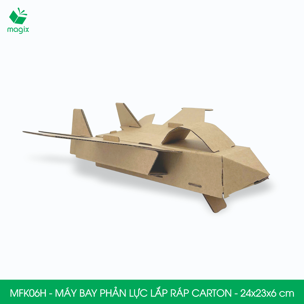 MFK06H - Máy bay phản lực carton - 24x23x6 cm - Đồ chơi lắp ráp mô hình từ bìa carton cứng cao cấp