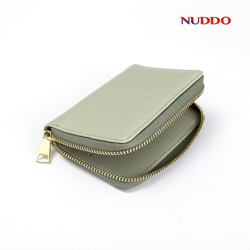 Ví Nữ mini cầm tay cao cấp NUDDO đựng tiền, thẻ, nhiều ngăn tiện dụng thiết kế dáng ngắn đẹp thời trang NUV002