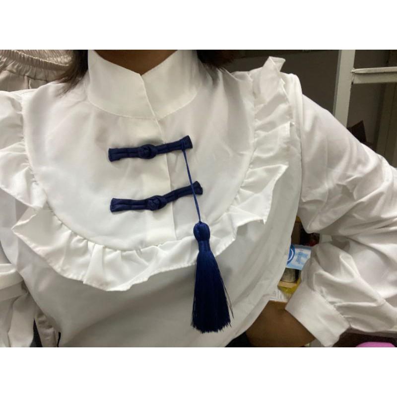 Áo sơ mi nữ cổ tàu phong cách trung hoa tay dài