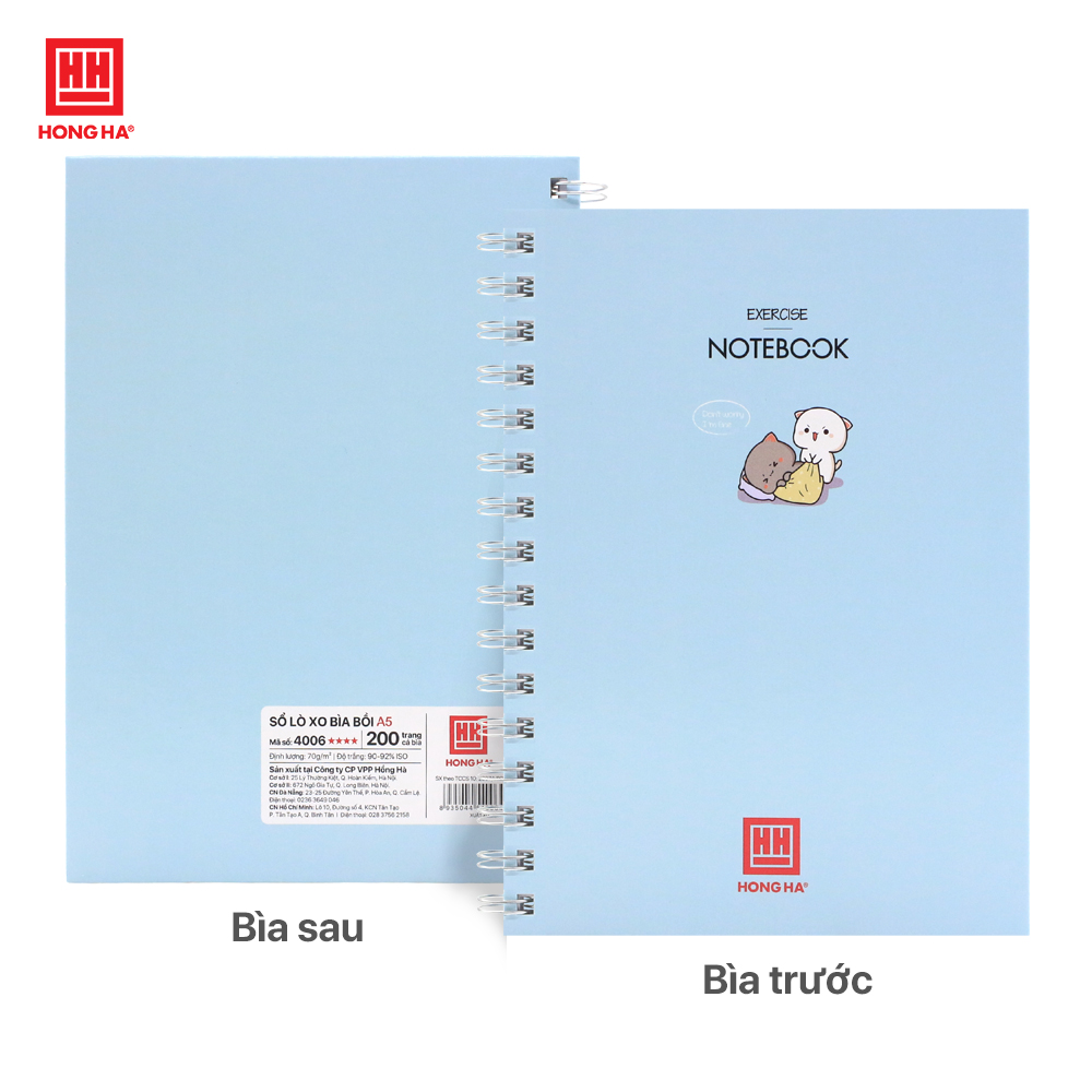 Sổ lò xo kép A5 Hồng Hà 200 trang bìa cứng - 4006