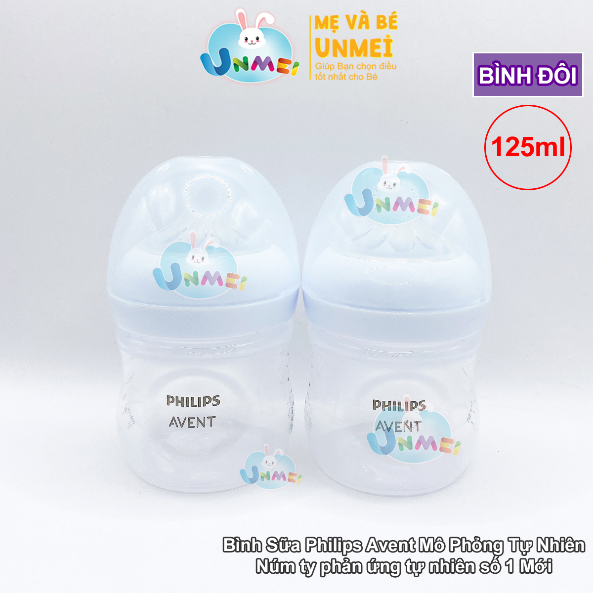 Bình sữa mô phỏng tự nhiên mới hiệu Philips Avent  cho trẻ từ 0 tháng tuổi (125ml-đôi)_SCY900.02