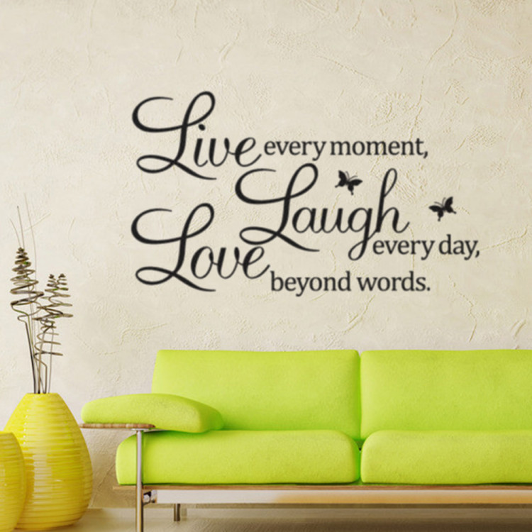 Decal dán tường chữ LOVE - LAUGH - LIVE Ý NGHĨA