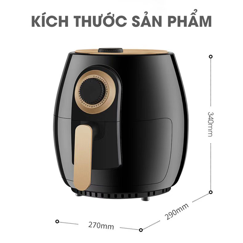 Nồi chiên không dầu dung tích 4.2L, nồi chiên ko dầu công nghệ hàn quốc, công suất 1500W, thiết kế hiện đại, an toàn vệ sinh