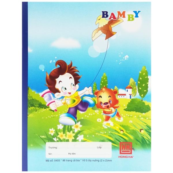 Vở Class Bamby - 5 Ô Ly 96 Trang ĐL 58g/m2 - Hồng Hà 0405 (Mẫu Màu Giao Ngẫu Nhiên)