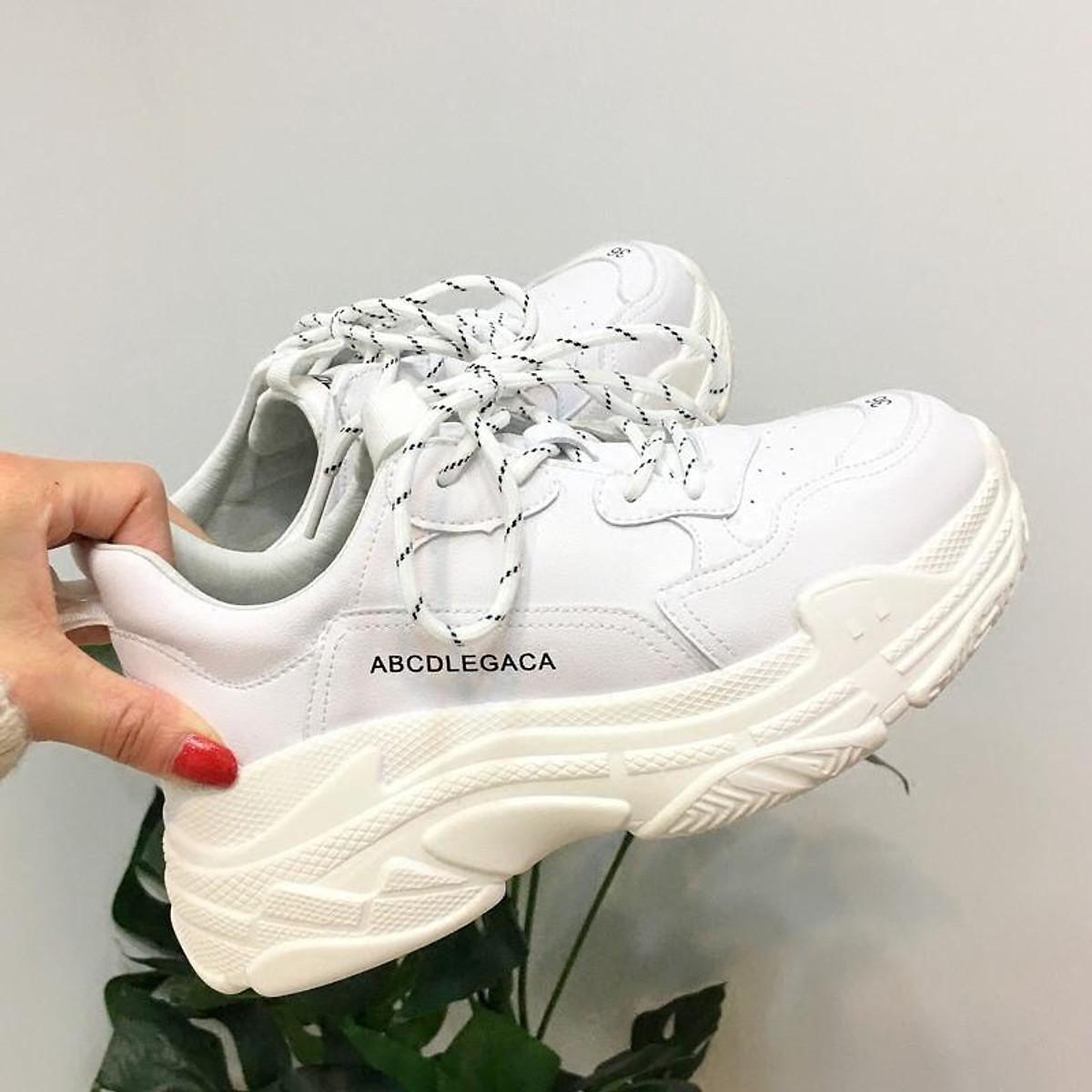 Giày thể thao nữ Sneaker nữ dây kẻ phong cách mới, đế độn 5 phân siêu nhẹ êm chân, chống trơn trượt