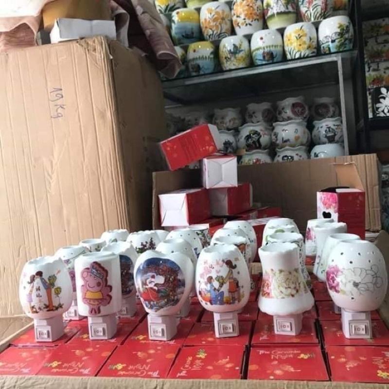 Đèn ngủ sứ kèm đèn xông tinh dầu
