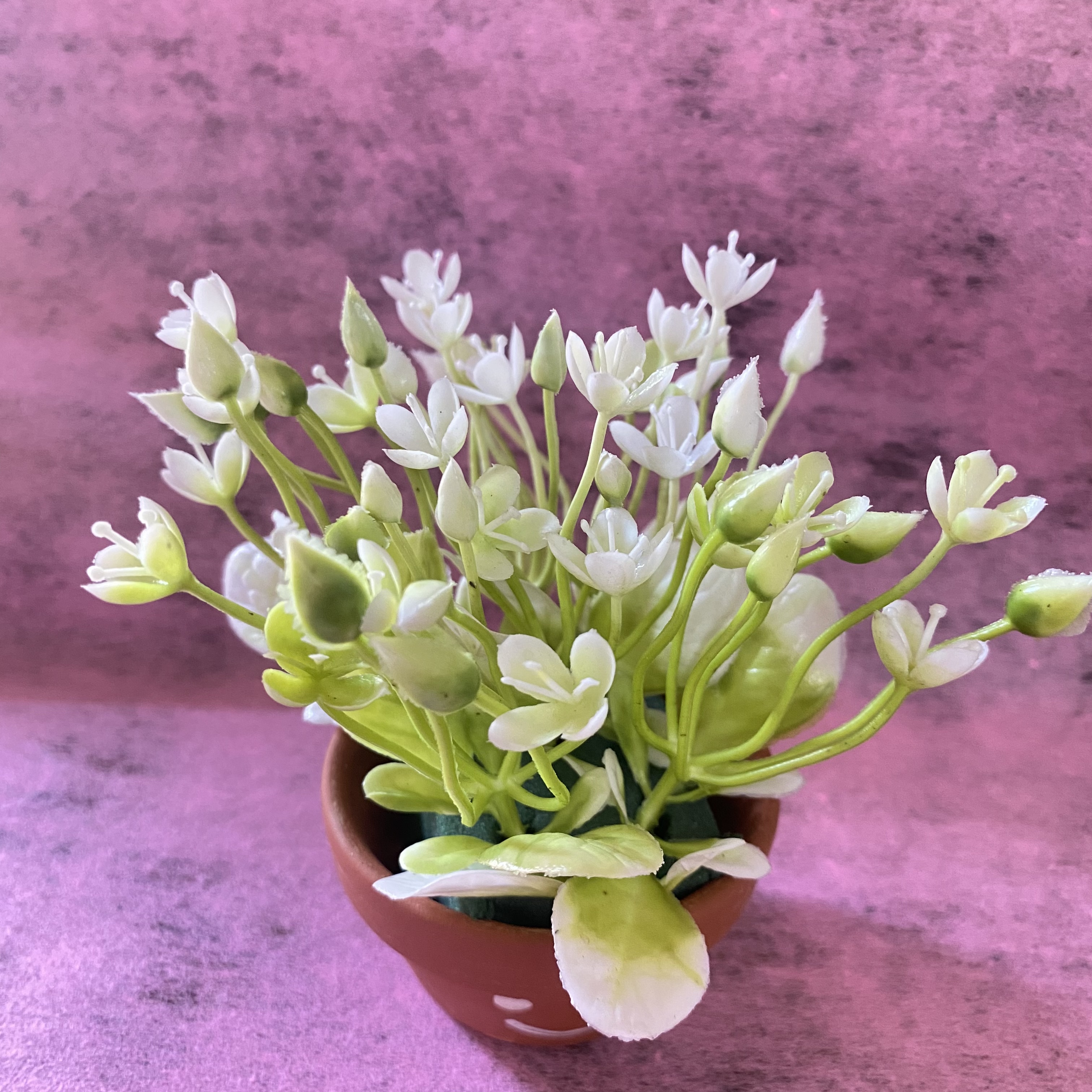 Chậu hoa điểm handmade trang trí mini, kèm chậu -8cm -12cm