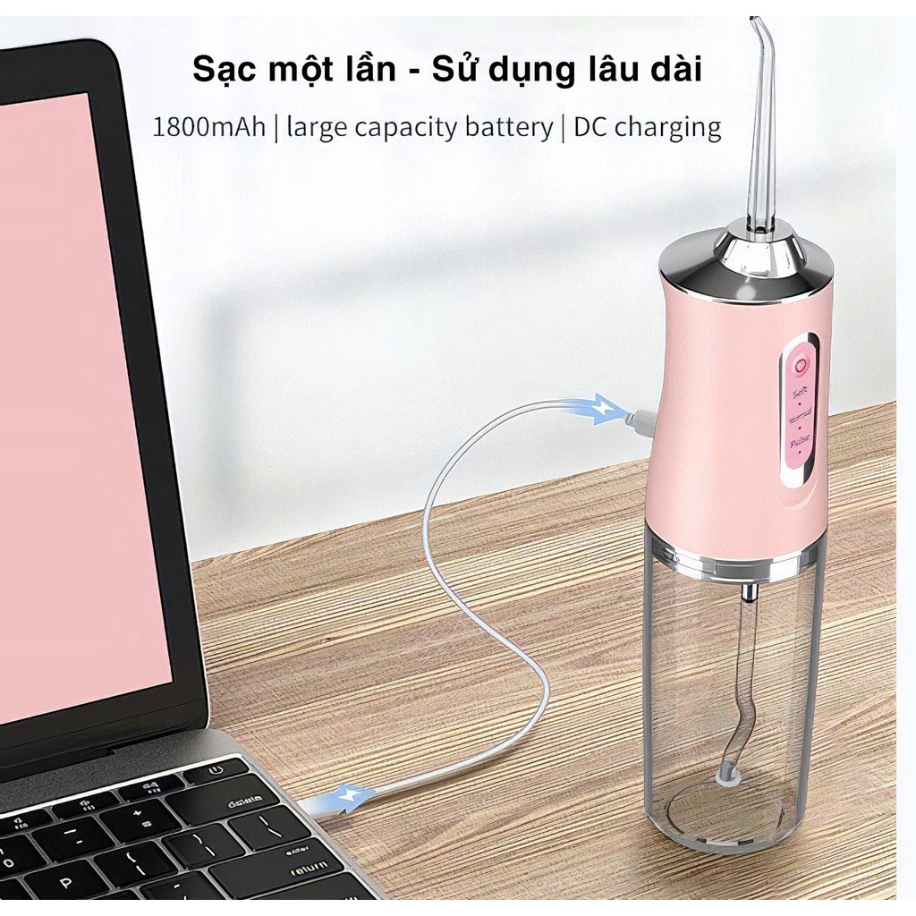 Máy Tăm Nước Cầm Tay - Tăm Nước Vệ Sinh Răng Miệng Oral Irrigator - Bản Quốc Tế Chuẩn Châu Âu