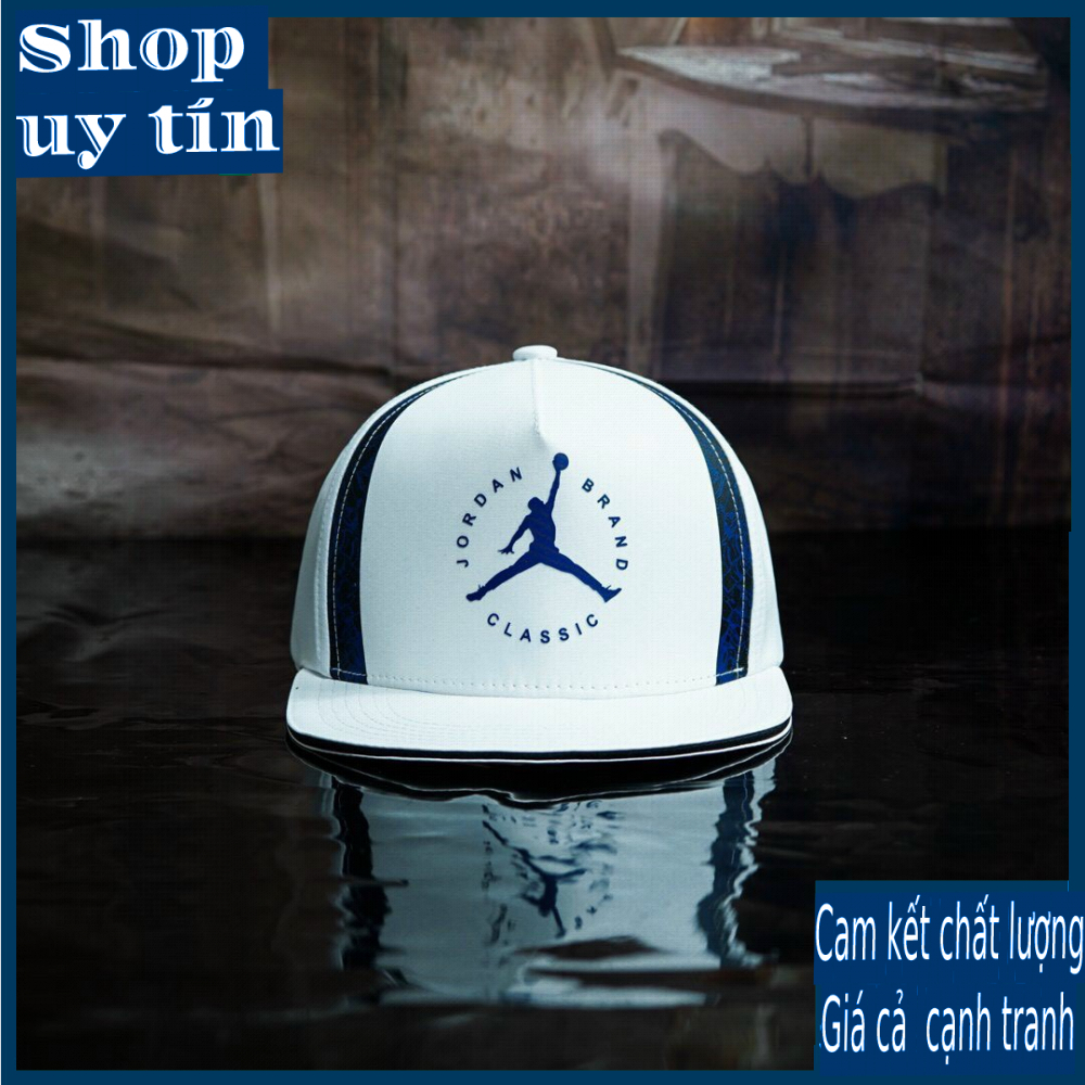 [ Miễn ship / giảm giá ] MŨ NÓN KẾT LƯỠI TRAI SNAPBACK VÀNH PHẲNG JD CLASSIC CÁ TÍNH - trắng xanh