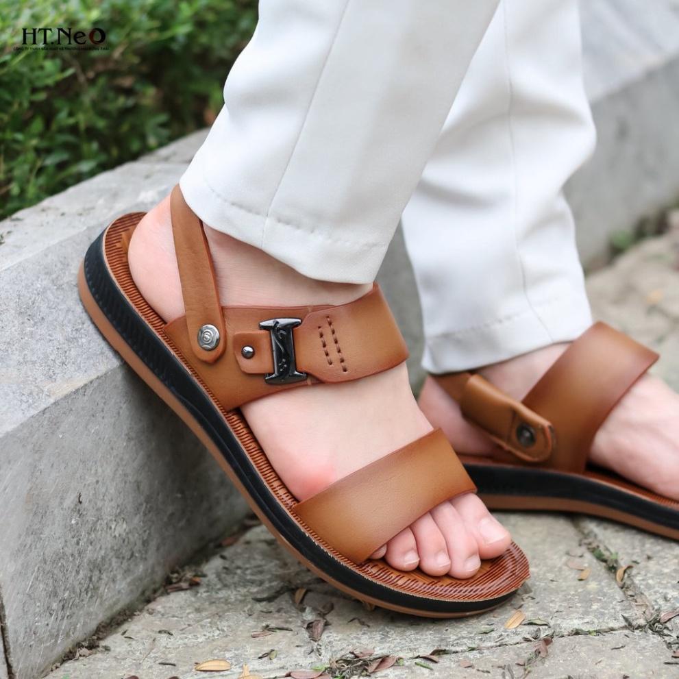 Sandal nam - Dép da cao cấp da bò xịn kiểu dáng siêu đẹp quai hậu , da mềm thoáng chân, quai khâu chắc chắn (SD80)