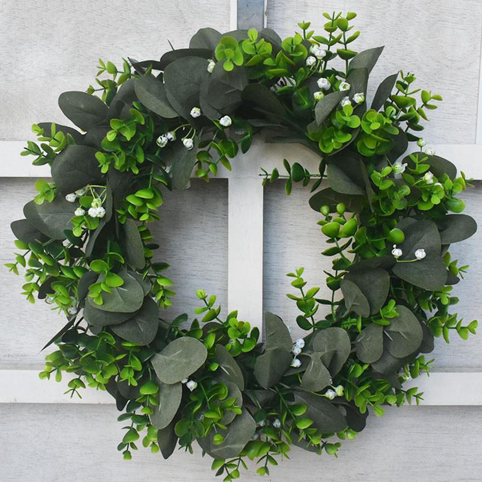 Artificial Green Leaves Wreath new year farmhouse L