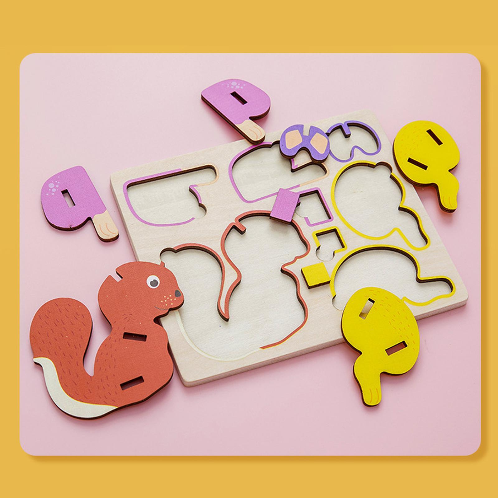 Animal Jigsaw Puzzles Cognition Intelligence Puzzle for Children Kids Preschool Gift